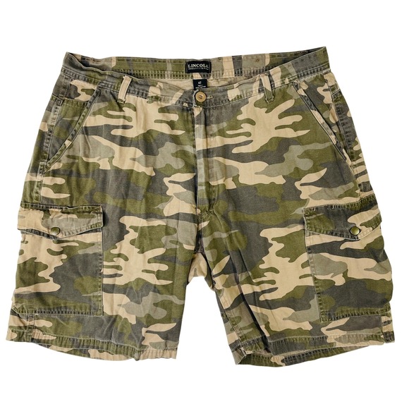 Lincoln Outfitters Other - Lincoln Outfitters Mens Camo Cargo Shorts Green Brown Cotton Size 42 Woodland